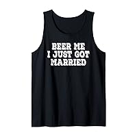 Beer Me I Just Got Married Funny Retro Vintage Distressed Tank Top