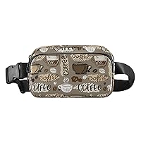 Coffee Cup Belt Bag for Women Men Water Proof Fanny Pack with Adjustable Shoulder Tear Resistant Fashion Waist Packs for Travel
