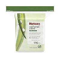 Huggies Natural Care Baby Wipes, Unscented, 1 Refill Pack (176 Wipes Total)
