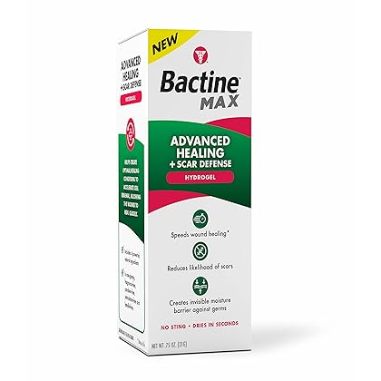 Bactine MAX Advanced Healing Hydrogel For Tattoo Care, Tattoo Recovery, Tattoo After Care, Faster-Healing & First Aid Infection Protection, Petroleum-Free, with Natural Ingredients, 0.75oz