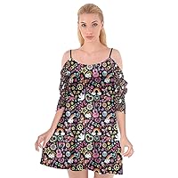 PattyCandy Women's Cherry Blossom, Music & Art Outfit Cutout Spaghetti Strap Chiffon Dress,XS-3XL