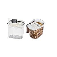 Progressive International Prepworks ProKeeper 2- Piece Kitchen Clear Food Baker's Kitchen Storage Organization Canister Set (Mini Multipurpose 1.5-Cup)