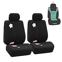 FH Group Automotive Seat Covers Floral Cloth Front Seats Only Combo Small Car Seat Cover Design, Airbag Compatible Universal Fit Interior Accessories Cars Trucks SUV Automotive Seat Covers