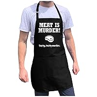 Meat is Tasty Murder Adjustable BBQ Apron for Men, One Size