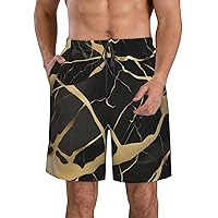 Green Palm Leafs Men's Beach Shorts â€“ Quick Dry, Soft Light Loose Leisure Summer Clothing, Fashionable Breathability