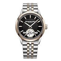 Raymond Weil Freelancer 2780 SP5-20001 Men's Round Mechanical Watch with Automatic Winding and Visible Balance, Black, Boite 42 mm, Bracelet