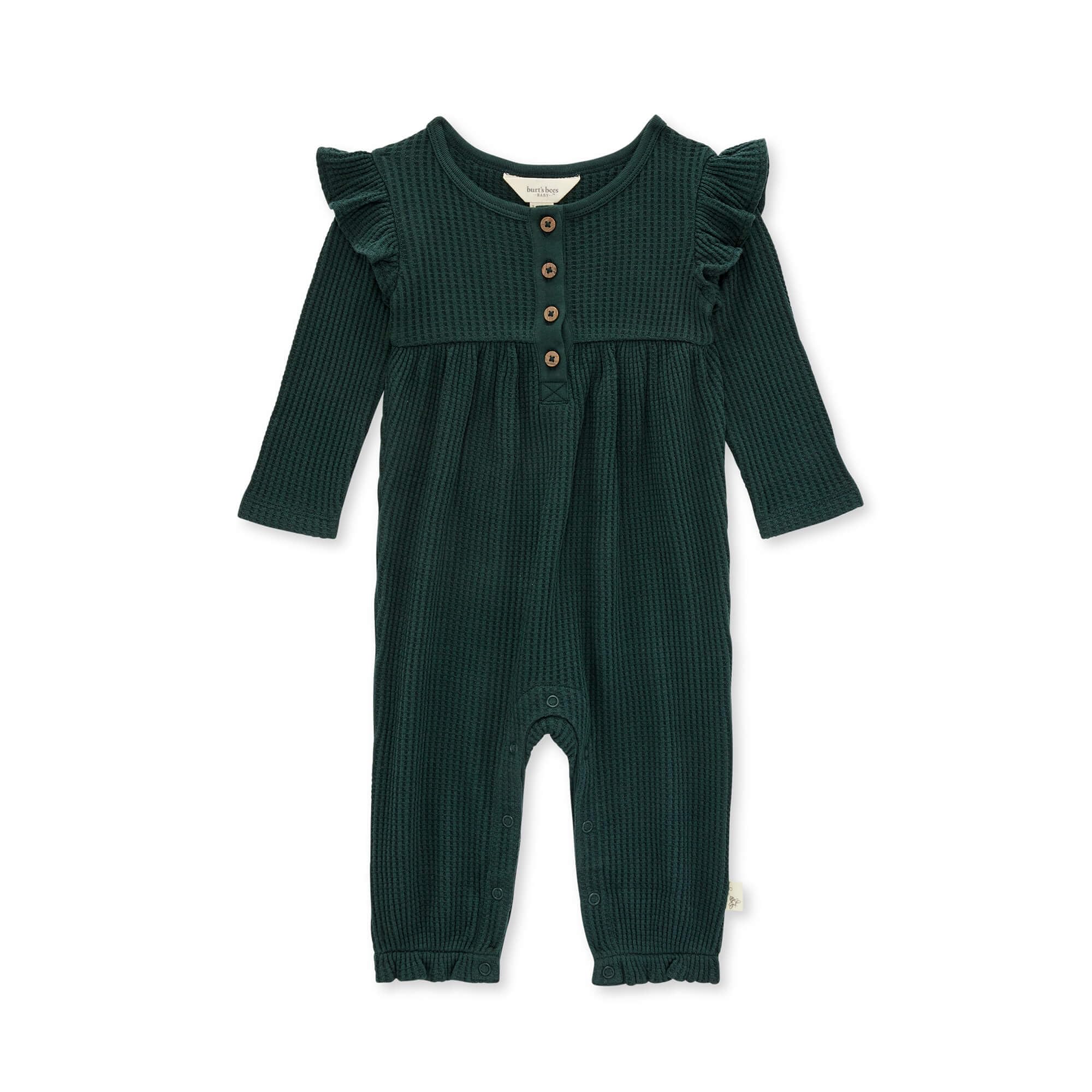 Burt's Bees Baby baby-girls Romper Jumpsuit, 100% Organic Cotton One-piece Outfit Coverall