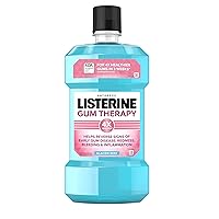 Gum Therapy Antiplaque & Anti-Gingivitis Mouthwash, Antiseptic Oral Rinse to Help Reverse Signs of Early Gingivitis Like Bleeding Gums, with Menthol & Thymol, Glacier Mint, 1 L Pack of 2