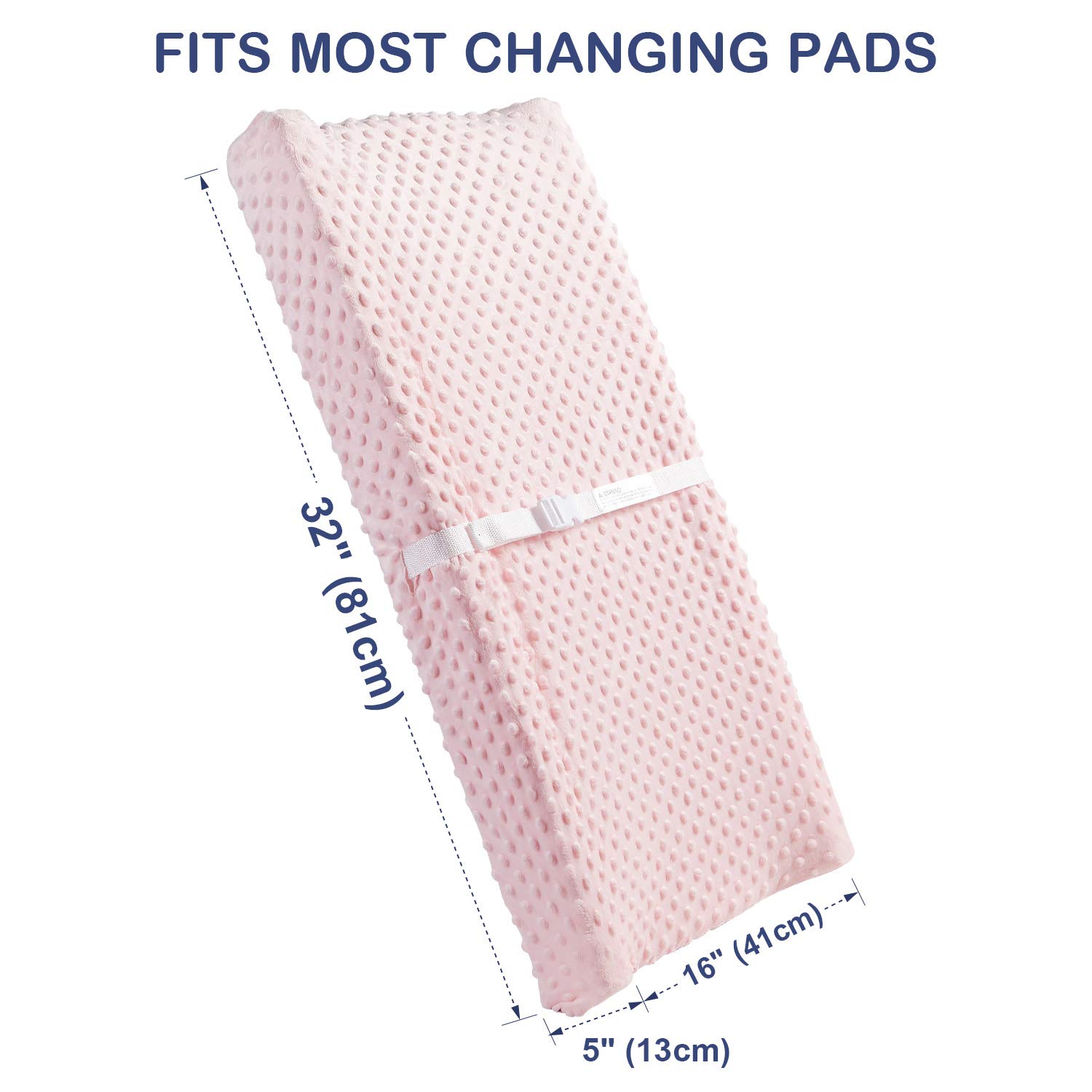 Changing Pad Cover, AceMommy Ultra Soft Minky Dots Plush Changing Table Covers Breathable Changing Table Sheets Wipeable Diaper Changing Pad Cover for Infants Baby Girl Pink/Grey (2 Pack)