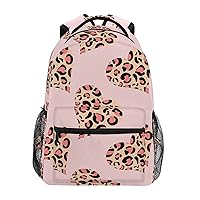 ALAZA Abstract Hearts Shaped Leopard Skin Unisex Schoolbag Travel Laptop Bags Casual Daypack Book Bag
