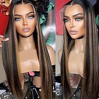 Highlight 1B 30 Color Sliky StraightWear and Go 13X4 SKINLIKE Real HD Full Frontal Human Hair Wig 0.10mm Ultra-thin Invisible SKINLIKE Real HD Lace Brazilian Remy Human Hair Wig Pre-Plucked 26