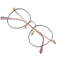 VisionGlobal Blue Light Blocking Glasses for Computer Reading, Anti Glare Lenses Help Reduce Eye Strain and Fatigue, For Men/Women (Pink Black, 1.00 Magnification)