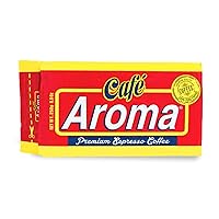 Café Aroma Dark Roast Espresso Ground Coffee, Authentic Cuban Style Coffee, Vacuum Sealed, Ground Espresso Beans, 6 oz (4-Pack)