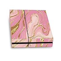 Head Case Designs Pink and Gold Marble Vinyl Sticker Gaming Skin Decal Cover Compatible with Sony Playstation 4 PS4 Console