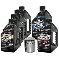 MaximaHiflofiltro VTTOCK22 Complete Engine Oil Change Kit for V-Twin Synthetic Blend Harley Davidson Twin Cam, 6 Quart