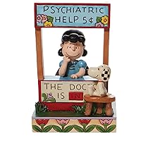 Enesco Peanuts by Jim Shore Lucy Psychiatric Help The Doctor is in Booth Figurine, 6 Inch, Multicolor