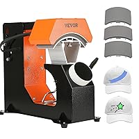 VEVOR 3-in-1 Auto Hat Heat Press Machine for Caps - No Crease, Automatic Release&Press Knob-Style Digital Control Panel, with 3pcs Interchangeable Platens(6.6