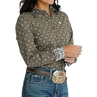 Cinch Western Shirt Women L/S Contrast Trim Printed Buttons MSW9165046
