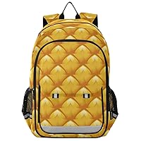 ALAZA Tropical Coconut Palm Trees Fruits Pineapples Natural Surface Pineapple Casual Backpack Travel Daypack Bookbag