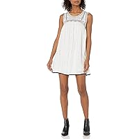 Angie Women's Juniors Embroidered and Beaded Tank Dress
