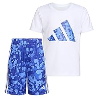 adidas Boys Short Sleeve T-shirt and Printed Shorts 2-piece Set