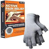 Incrediwear Fingerless Circulation Gloves Arthritis Gloves, Grey