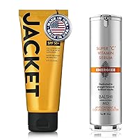 Sport Sunscreen SPF 50+ and Energize Vitamin C Serum for Face & Eyes - Brightens Skin, Boosts Collagen, and Protects from UV Rays