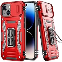 AUPAI for iPhone 15 Plus Case with Screen Protector,Upgraded Camera Lens Cover,Heavy Duty Military Grade Protective Phone Case with Magnetic Kickstand 6.7