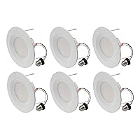 C-Lite, C-DL6-A-650L-30K-B1-MP, 6 inch LED Retrofit Downlight 55W Equivalent, 650 lumens, Dimmable, Soft White 2700K, 35,000 Hour Rated Life | 6-Pack, Bright White