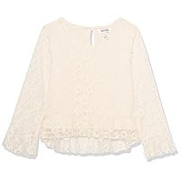 Speechless Girls' Embroidery Mesh Long Sleeve Top
