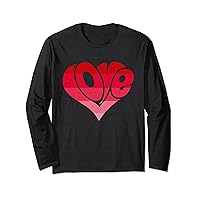 LOVE Heart Valentine's Day Heart Love Women Girls Long Sleeve T-Shirt