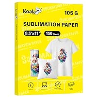 Koala Sublimation Paper 8.5x11 inches 150 Sheets Easy to DIY T-shirts, Tumblers, Mugs Only Compatible with Inkjet Sublimation Printer Sublimation ink 105g