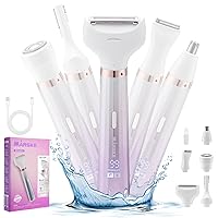 Electric Razors for Women, BestMal Bikini Trimmer 5 in 1 Electric Shaver Razor for Women Wet/Dry Face Razors for Face Nose Eyebrow Arms Armpit Legs Pubic Area Painless Facial Hair Removal for Women