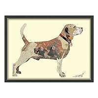 Empire Art Direct Dimensional Collage Handmade by Alex Zeng Framed Graphic Dog Wall Art, 25