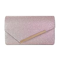 YYW Women Sparkly Evening Clutch Bags Nude Envelope Polyester Messenger Handbag for Women With Detachable Chain Strap Clutch Gift for Women Wedding Bridal Parties Cocktail Party
