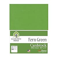 Fern Green Cardstock - 8.5 x 11 inch - 65Lb Cover - 100 Sheets - Clear Path Paper