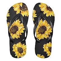 Sunflower Flip Flops Sandals of Men's & Women's,Orthotic Comfort Thong Style Slippers for Home beach