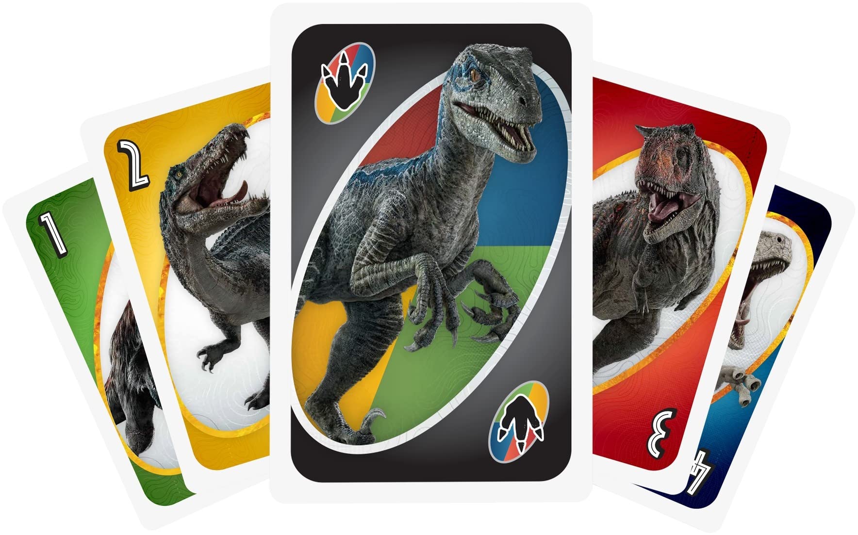 Jurassic World Toys UNO Dominion Card Game, Travel Game in Collectible Storage Tin & Special Rule for 2-10 Players (Amazon Exclusive)