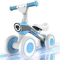 Baby Balance Bike for 1 Year Old Boys Girls 12-36 Month Toddler, 4 Silence Wheels Soft Seat Pre-School First Riding Toys Toddler First Birthday Gifts (Blue)