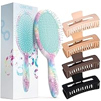 Large Claw Clips For Thick Hair – Hair Claws For Thick Hair - Framar Hair Brush Detangler – Hair Brushes for Women, Detangling Brush For Curly Hair