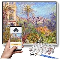 Paint by Numbers Kits for Adults and Kids Villas at Bordighera Painting by Claude Monet DIY Oil Painting Paint by Number Kits