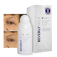 Beverly Hills V-Lift Instant Eye Lift and Eye Tuck Bee Venom Serum for Puffy Eyes, Dark Circles, Wrinkles, and Under Eye Bags Treatment for Women and Men | 30mL (120 Day Supply)