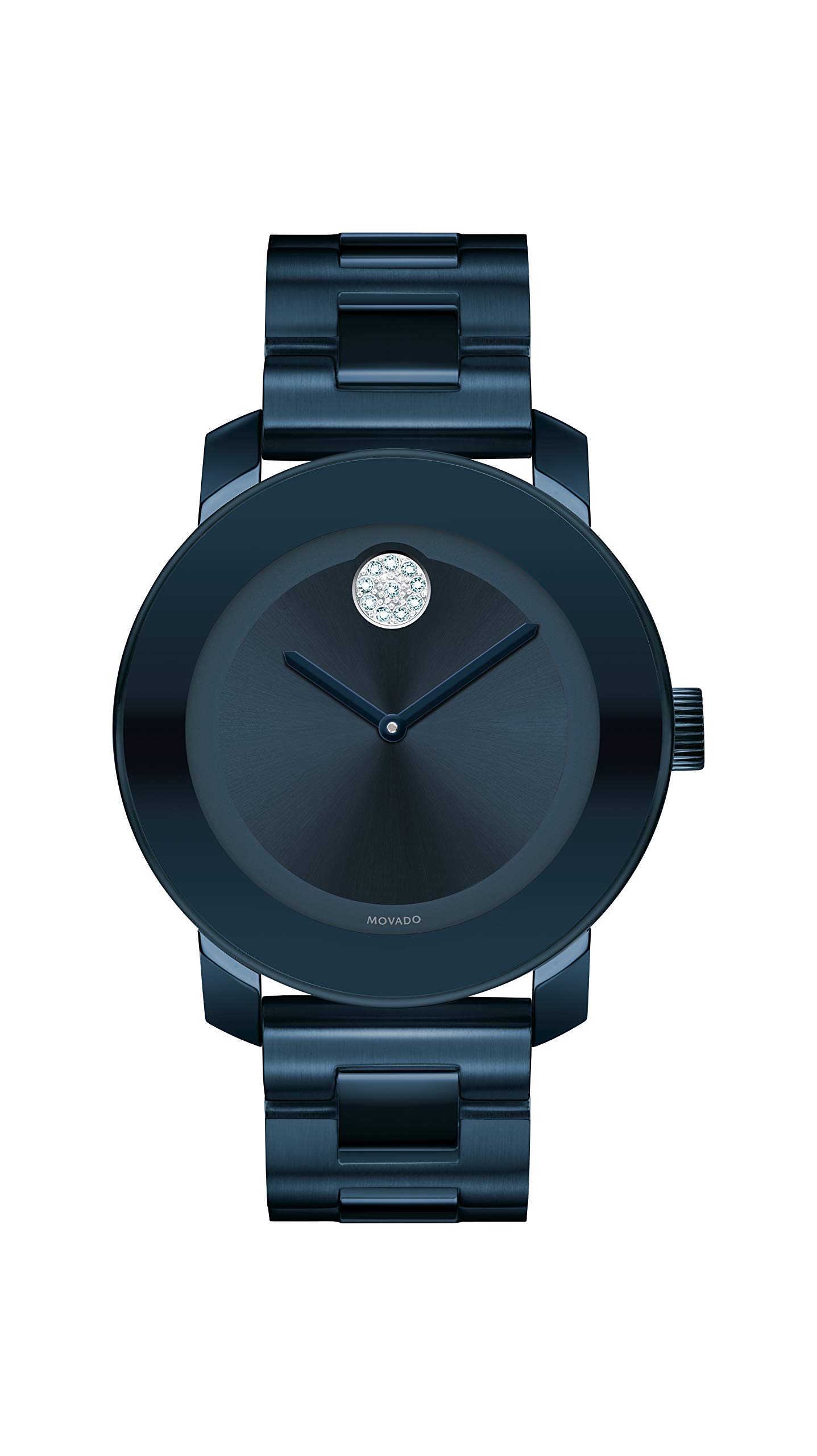 Movado Women's BOLD Iconic Metal Blue PVD Watch with a Flat Dot Sunray Dial, Blue (Model 3600388)