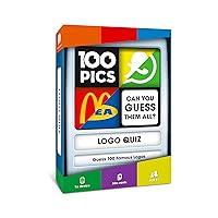 100 PICS Logos Travel Game - Guess 100 Logos | Flash Cards with Slide Reveal Case | Card Game, Gift, Stocking Stuffer | Hours of Fun for Kids and Adults | Ages 6+