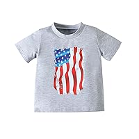 Long Sleeve Shirts for Boys Summer Toddler Boys Girls Short Sleeve Independence Day 4 of Sock Top Slippers