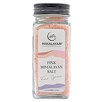 Natural Pink Cooking Salt in Refillable French Glass Shaker - 4.4 oz Healthy Unrefined Fine Salt Packed with Minerals - Kosher Certified