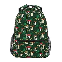 ALAZA Mushroom Green Backpack for Women Men,Travel Trip Casual Daypack College Bookbag Laptop Bag Work Business Shoulder Bag Fit for 14 Inch Laptop