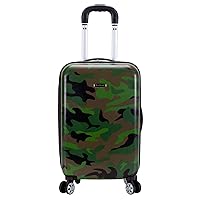 Rockland Safari Hardside Spinner Wheel Luggage, Camouflage, Carry-On 20-Inch