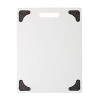 Superboard Cutting Board with Handle and Non-Slip Feet, 11 by 14.5 inches, White with Grey Non-Slip Corners