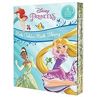 Disney Princess Little Golden Book Library -- 6 Little Golden Books: Tangled; Brave; The Princess and the Frog; The Little Mermaid; Beauty and the Beast; Cinderella